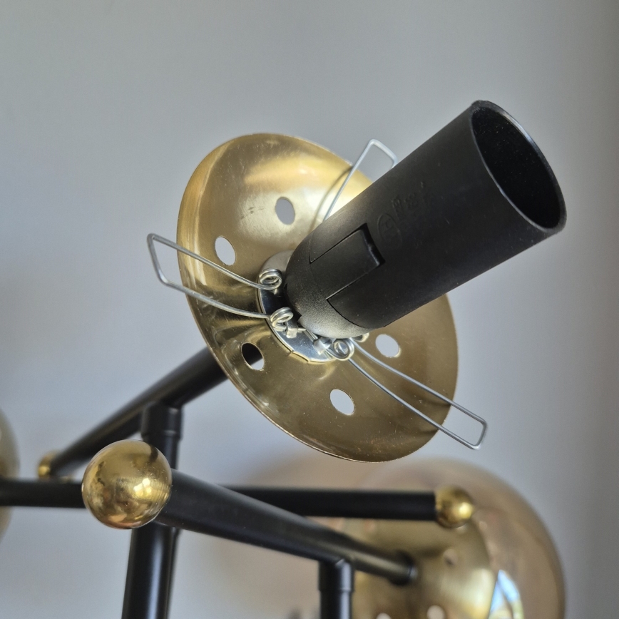 Surface-mounted chandelier MALENA 3xE14/5W/230V gold/black/smoky beige