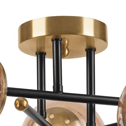 Surface-mounted chandelier MALENA 3xE14/5W/230V gold/black/smoky beige