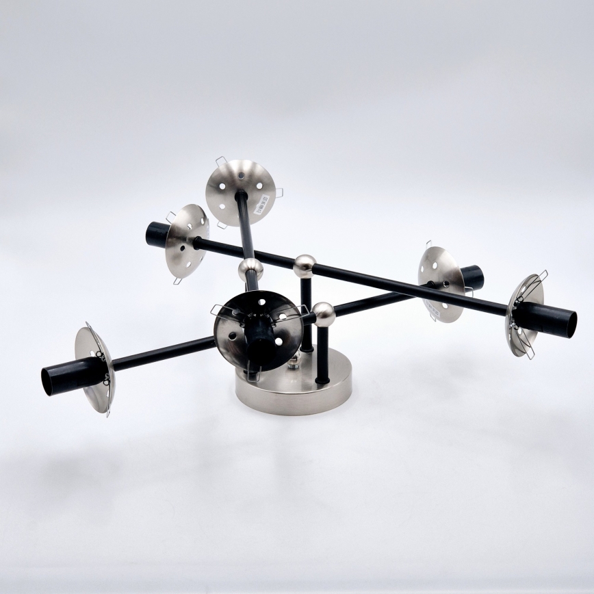 Surface-mounted chandelier MALENA 6xE14/5W/230V matte chrome/smoky