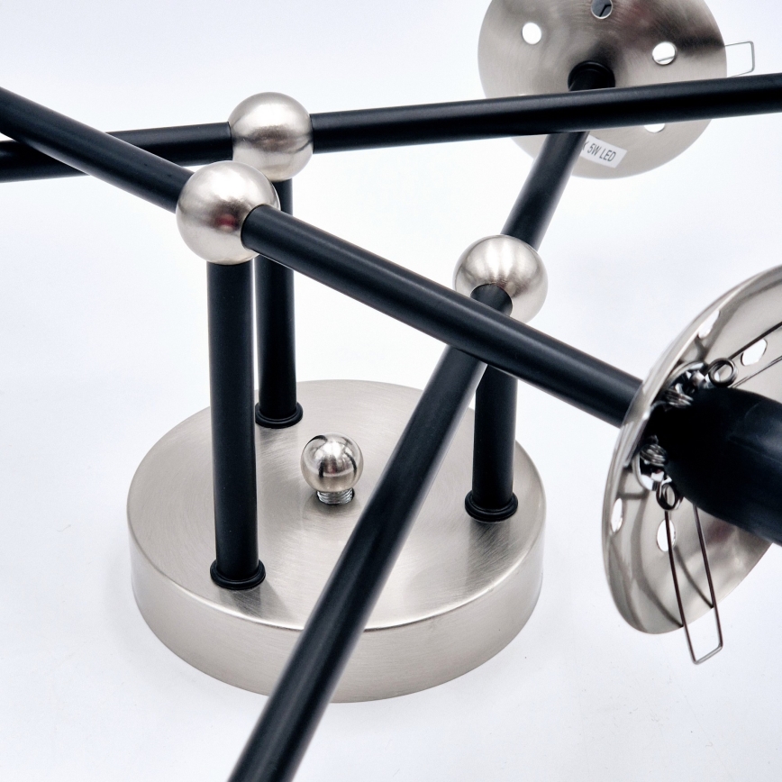 Surface-mounted chandelier MALENA 6xE14/5W/230V matte chrome/smoky