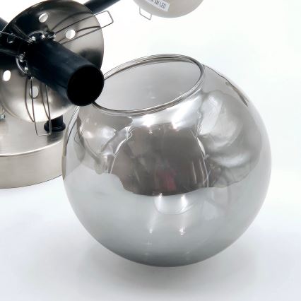 Surface-mounted chandelier MALENA 6xE14/5W/230V matte chrome/smoky