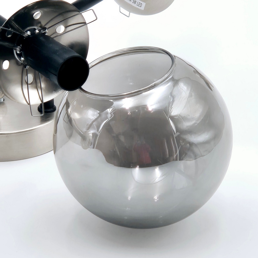 Surface-mounted chandelier MALENA 6xE14/5W/230V matte chrome/smoky