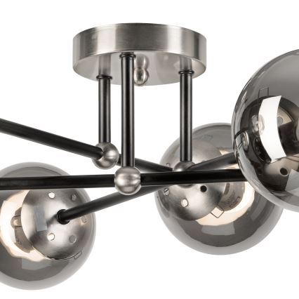Surface-mounted chandelier MALENA 6xE14/5W/230V matte chrome/smoky