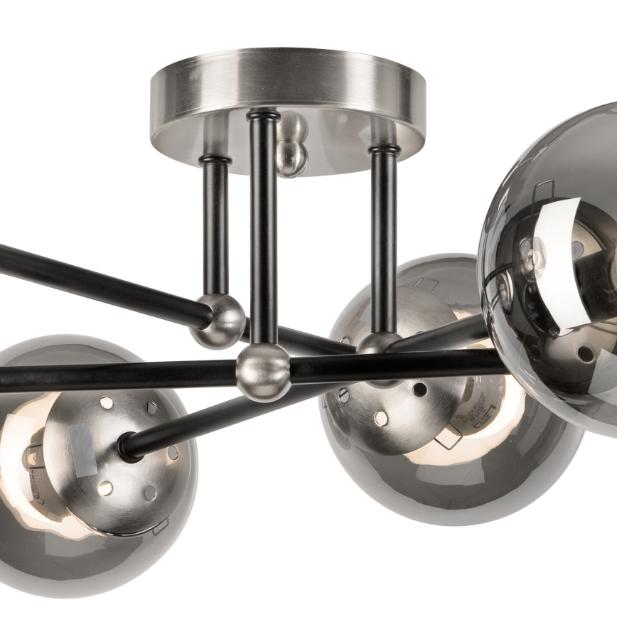 Surface-mounted chandelier MALENA 6xE14/5W/230V matte chrome/smoky