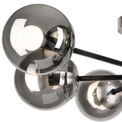 Surface-mounted chandelier MALENA 6xE14/5W/230V matte chrome/smoky