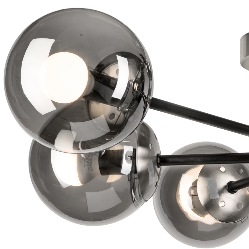 Surface-mounted chandelier MALENA 6xE14/5W/230V matte chrome/smoky