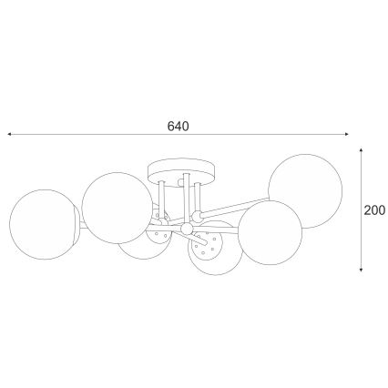 Surface-mounted chandelier MALENA 6xE14/5W/230V matte chrome/smoky