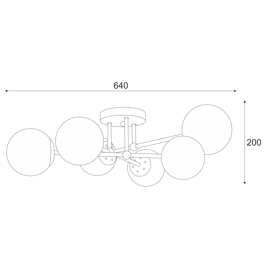 Surface-mounted chandelier MALENA 6xE14/5W/230V matte chrome/smoky