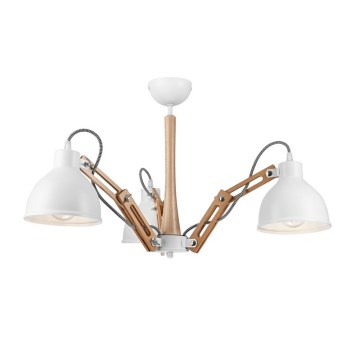 Surface-mounted chandelier MARCELLO 3xE27/60W/230V beech - FSC certified
