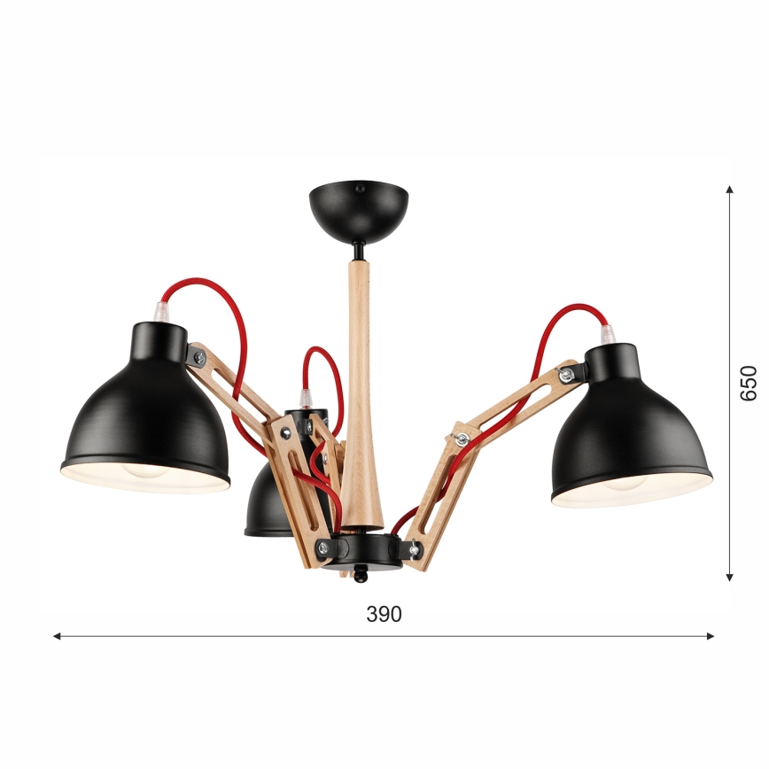 Surface-mounted chandelier MARCELLO 3xE27/60W/230V - FSC certified
