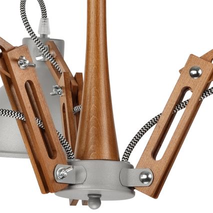 Surface-mounted chandelier MARCELLO 3xE27/60W/230V beech - FSC certified