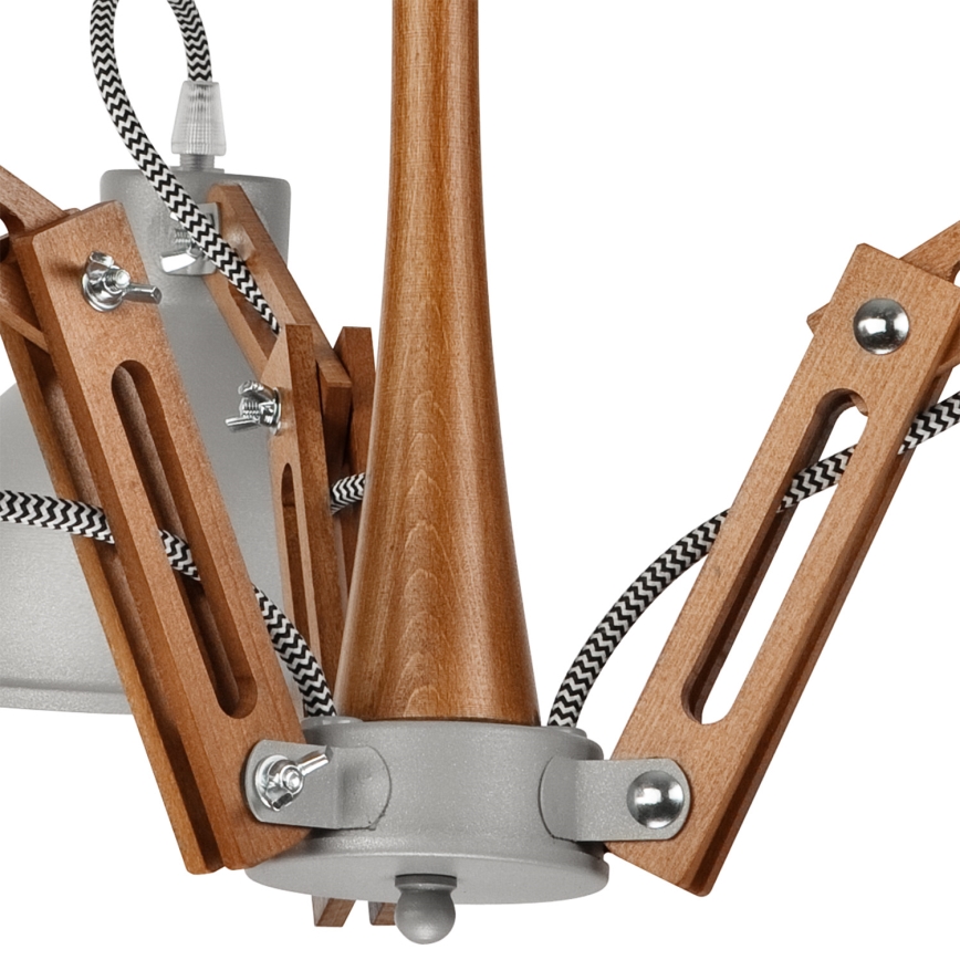 Surface-mounted chandelier MARCELLO 3xE27/60W/230V beech - FSC certified