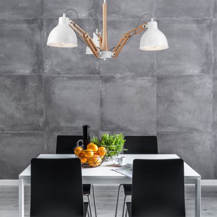 Surface-mounted chandelier MARCELLO 3xE27/60W/230V beech - FSC certified