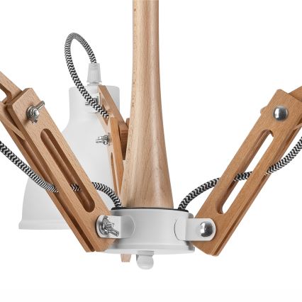 Surface-mounted chandelier MARCELLO 3xE27/60W/230V beech - FSC certified