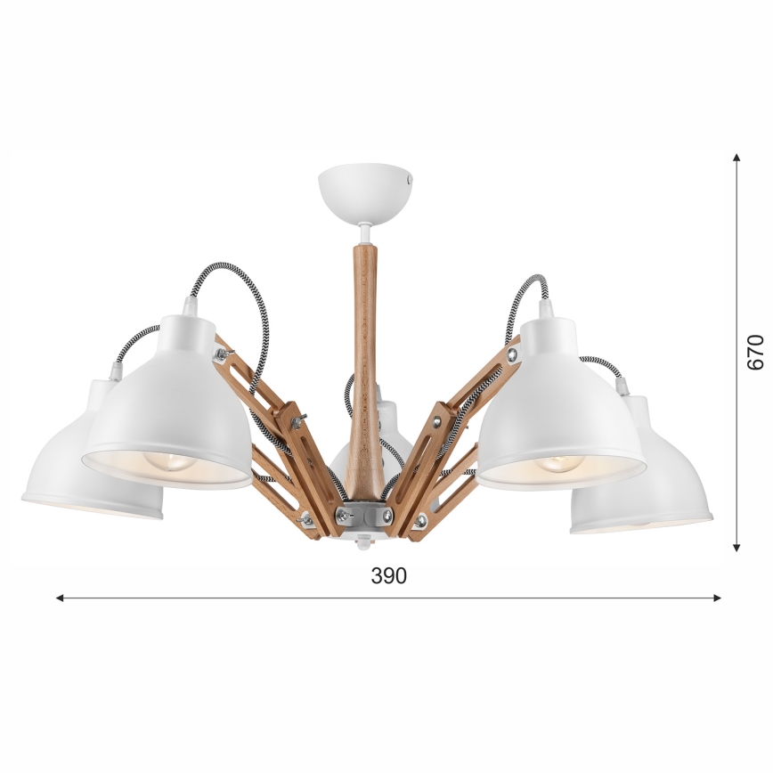 Surface-mounted chandelier MARCELLO 5xE27/60W/230V - FSC certified