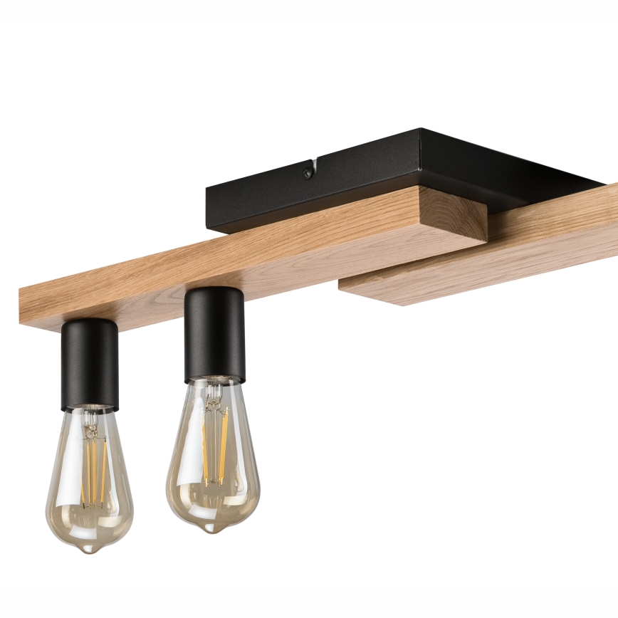Surface-mounted chandelier MATTE 2xE27/15W/230V + 3xG9/5W/230V black/oak