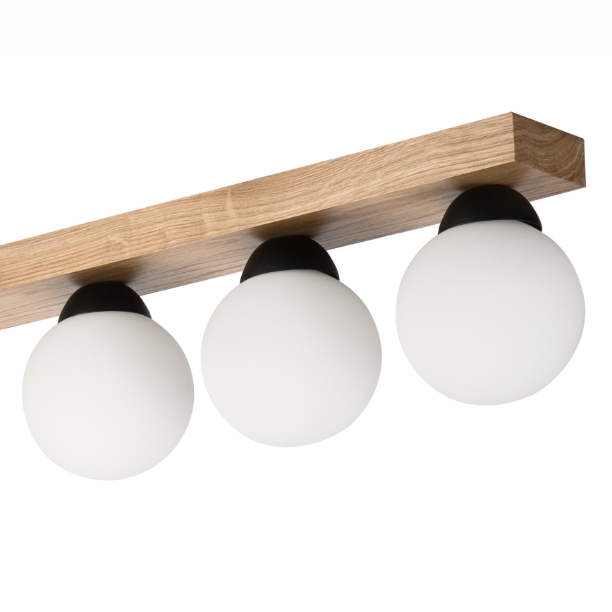 Surface-mounted chandelier MATTE 2xE27/15W/230V + 3xG9/5W/230V black/oak