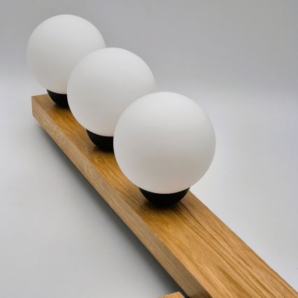 Surface-mounted chandelier MATTE 2xE27/15W/230V + 3xG9/5W/230V black/oak