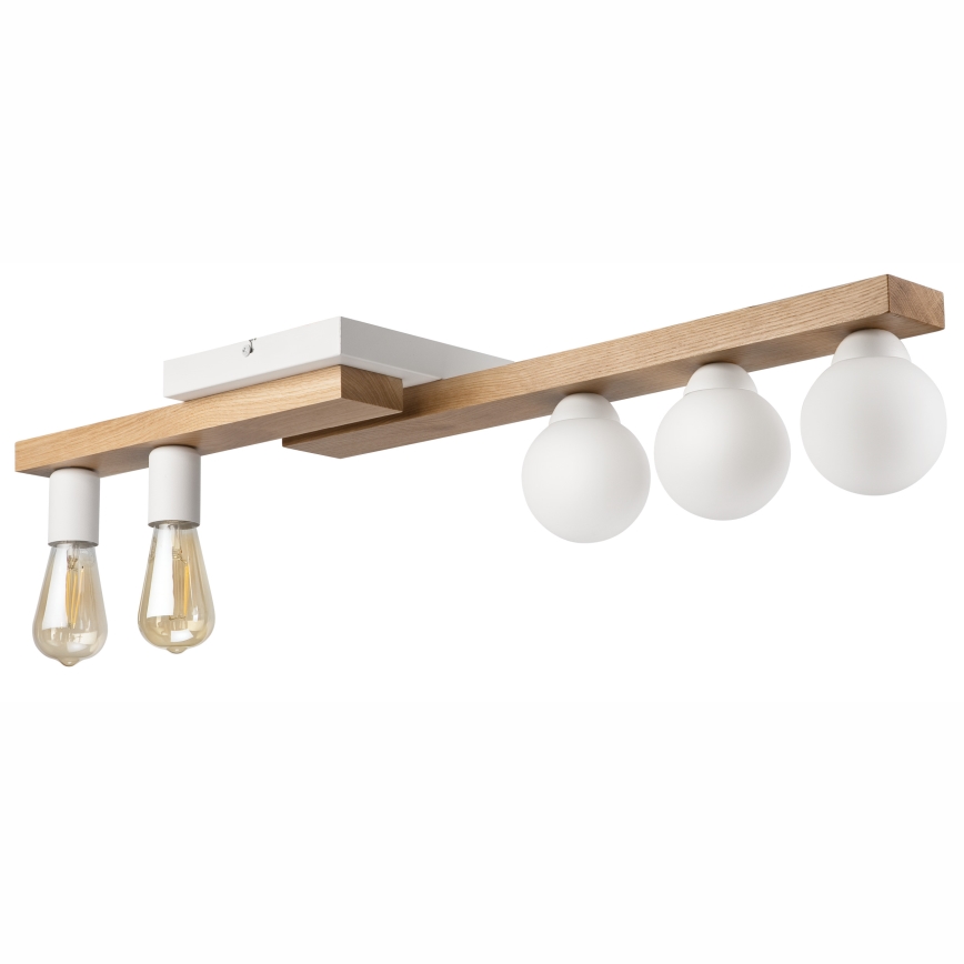 Surface-mounted chandelier MATTE 2xE27/15W/230V + 3xG9/5W/230V white/oak