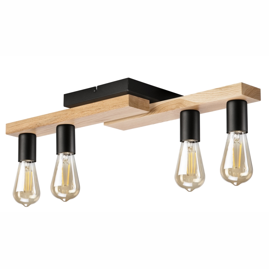 Surface-mounted chandelier MATTE 4xE27/15W/230V black/oak