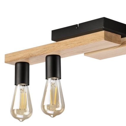 Surface-mounted chandelier MATTE 4xE27/15W/230V black/oak