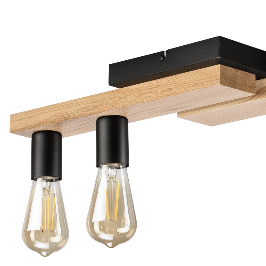 Surface-mounted chandelier MATTE 4xE27/15W/230V black/oak