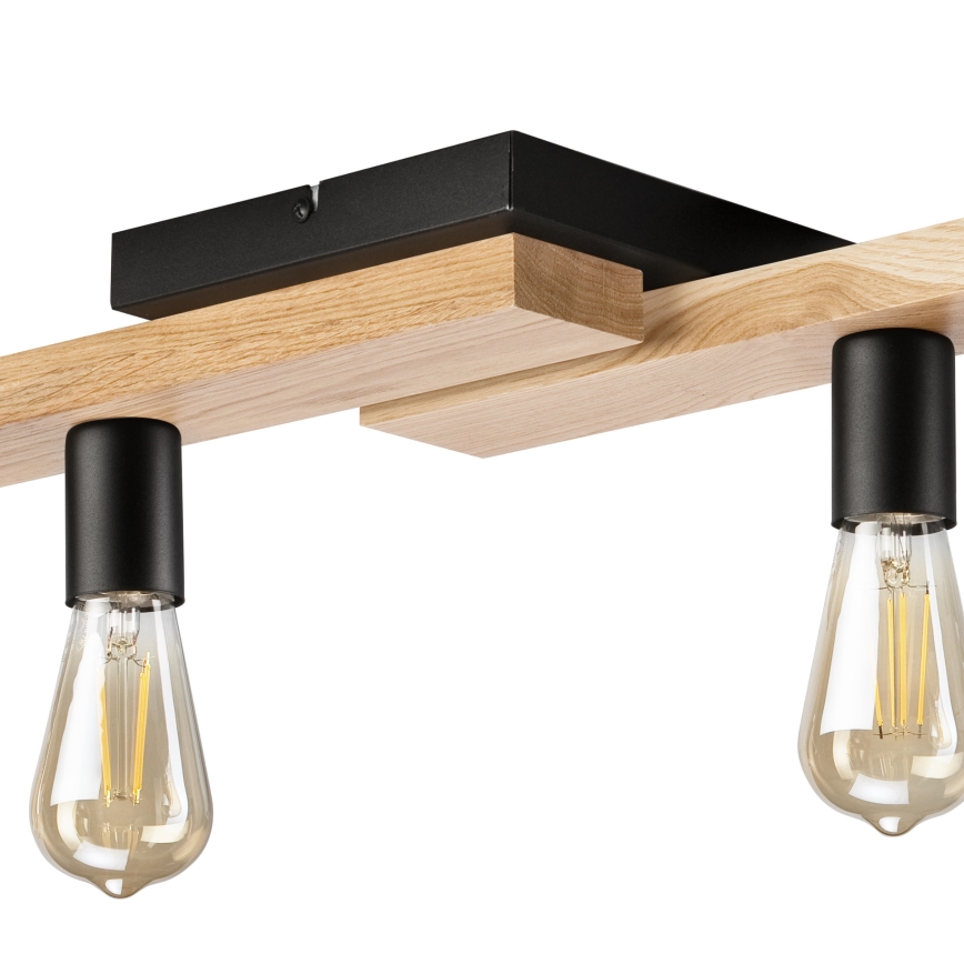 Surface-mounted chandelier MATTE 4xE27/15W/230V black/oak