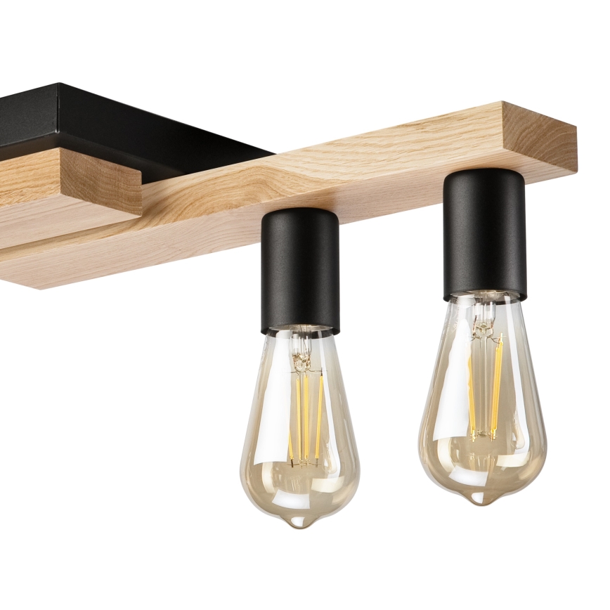 Surface-mounted chandelier MATTE 4xE27/15W/230V black/oak