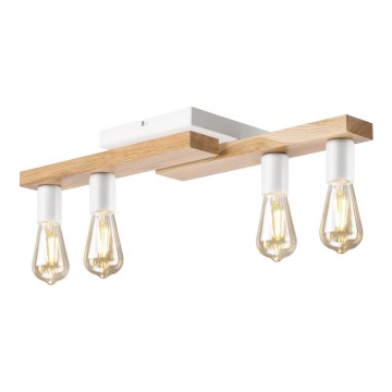 Surface-mounted chandelier MATTE 4xE27/15W/230V white/oak