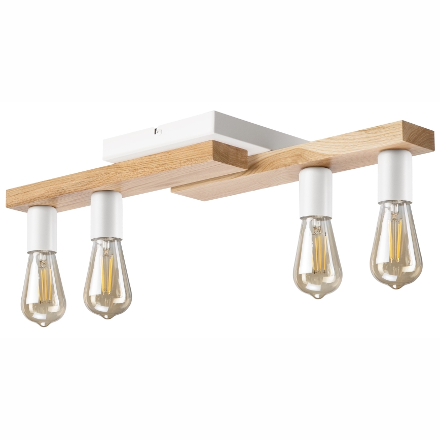 Surface-mounted chandelier MATTE 4xE27/15W/230V white/oak