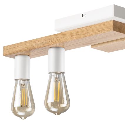 Surface-mounted chandelier MATTE 4xE27/15W/230V white/oak