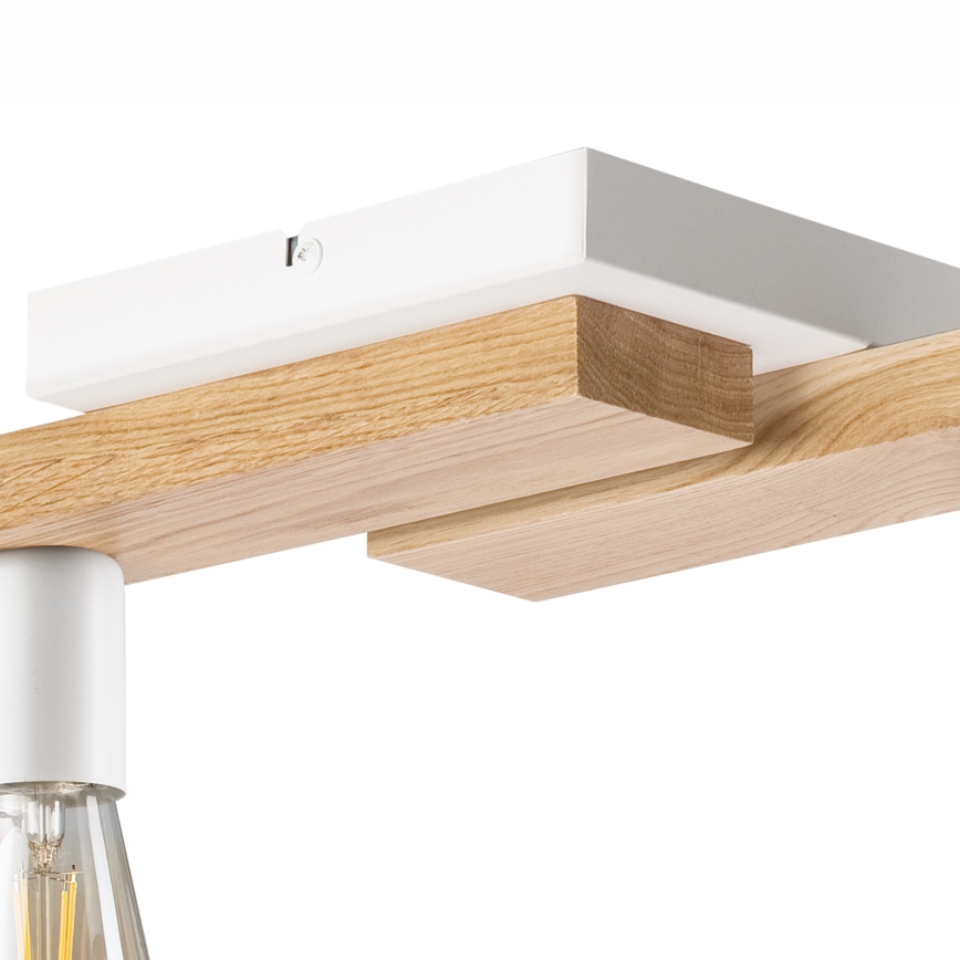 Surface-mounted chandelier MATTE 4xE27/15W/230V white/oak