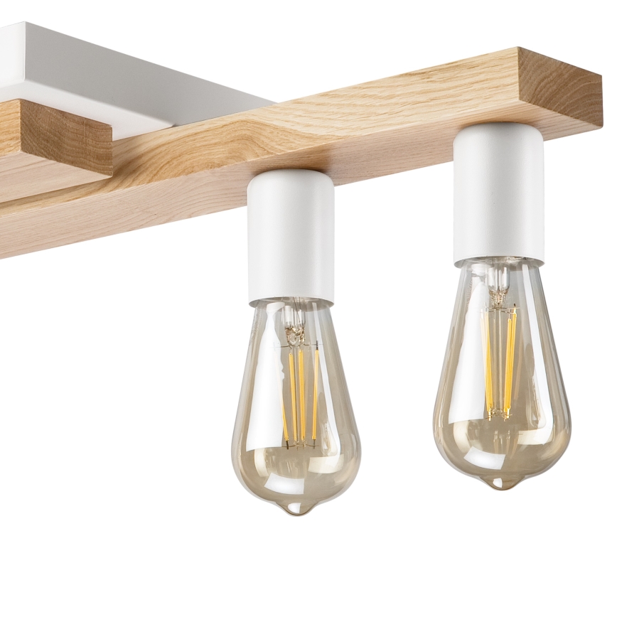 Surface-mounted chandelier MATTE 4xE27/15W/230V white/oak