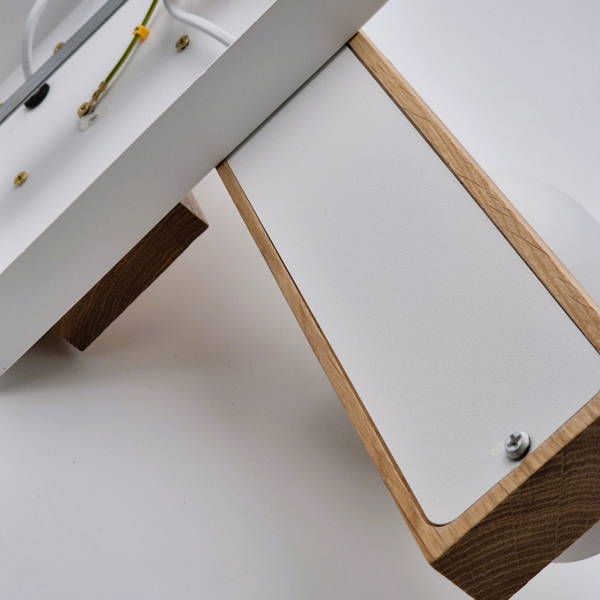 Surface-mounted chandelier MATTE 4xE27/15W/230V white/oak