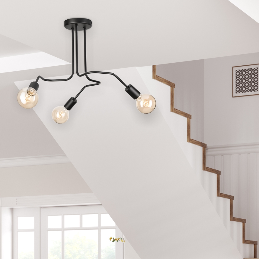 Surface-mounted chandelier MATYLDA 3xE27/60W/230V black