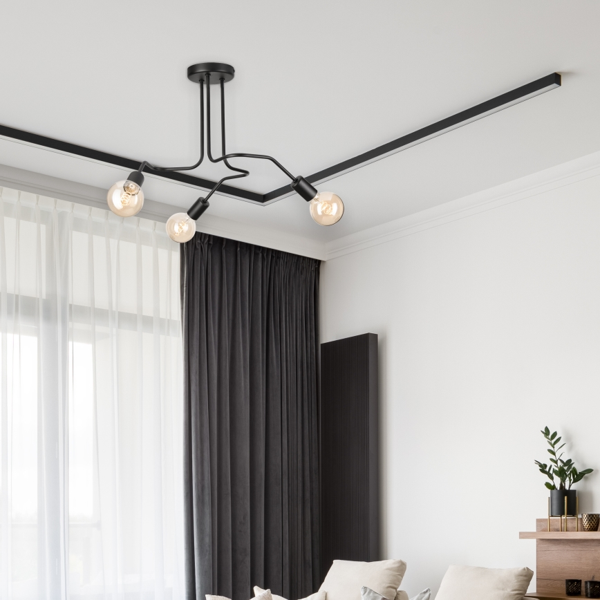 Surface-mounted chandelier MATYLDA 3xE27/60W/230V black