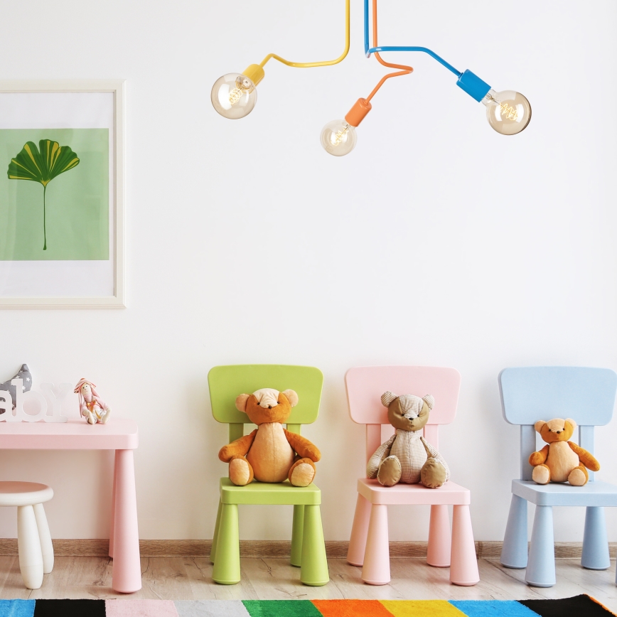 Surface-mounted chandelier MATYLDA 3xE27/60W/230V colorful