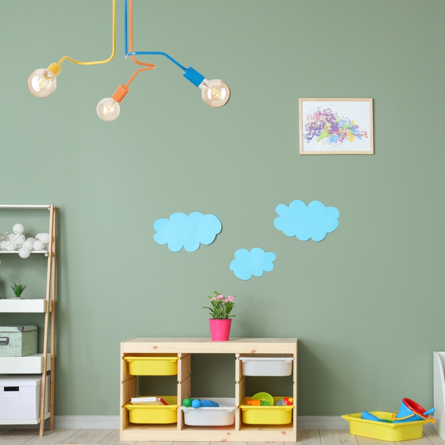 Surface-mounted chandelier MATYLDA 3xE27/60W/230V colorful