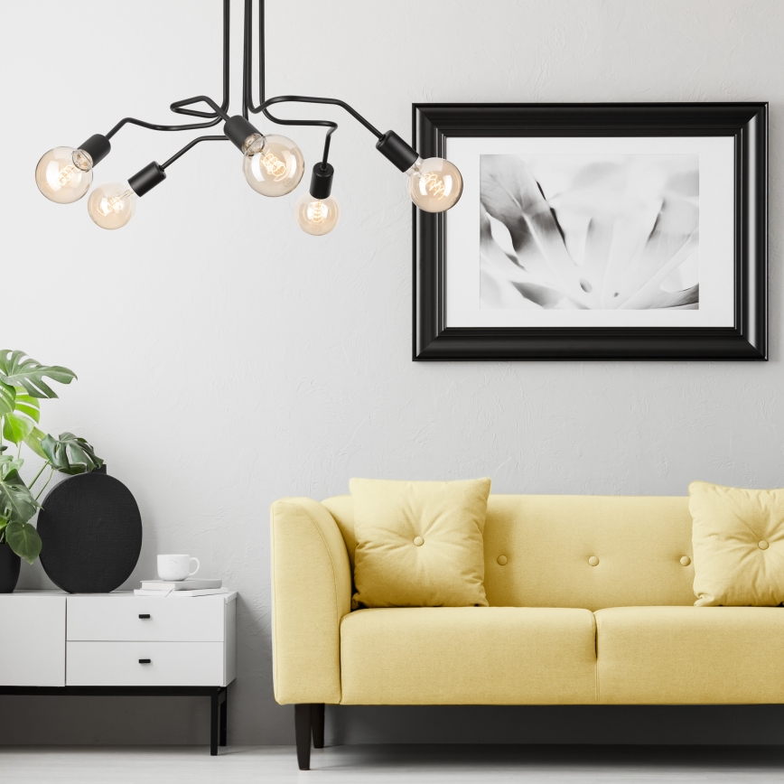 Surface-mounted chandelier MATYLDA 5xE27/60W/230V black