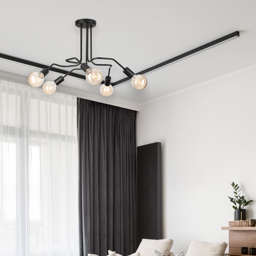 Surface-mounted chandelier MATYLDA 5xE27/60W/230V black