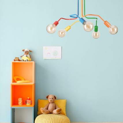 Surface-mounted chandelier MATYLDA 5xE27/60W/230V colorful