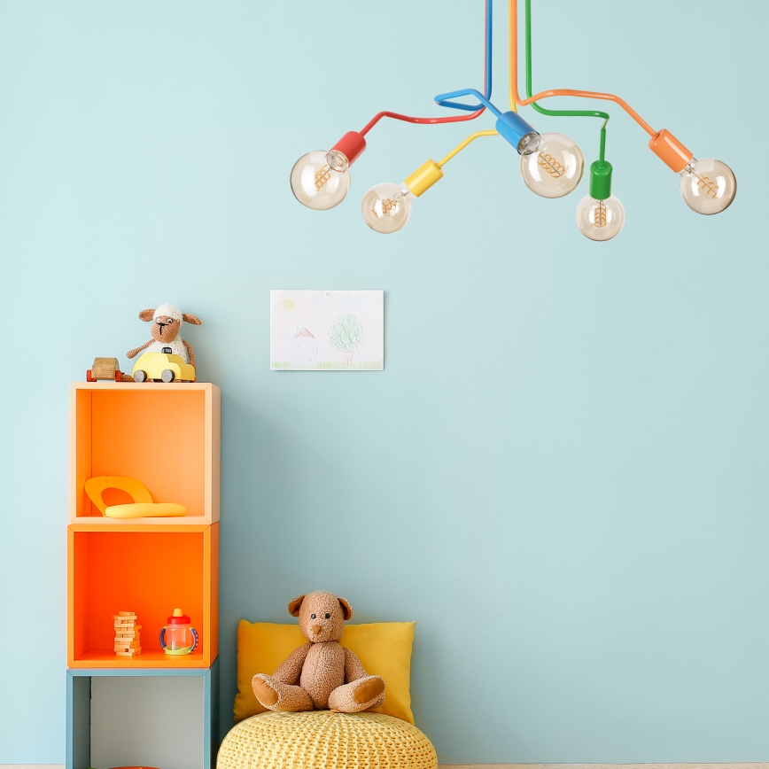 Surface-mounted chandelier MATYLDA 5xE27/60W/230V colorful