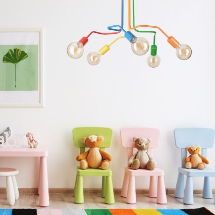 Surface-mounted chandelier MATYLDA 5xE27/60W/230V colorful