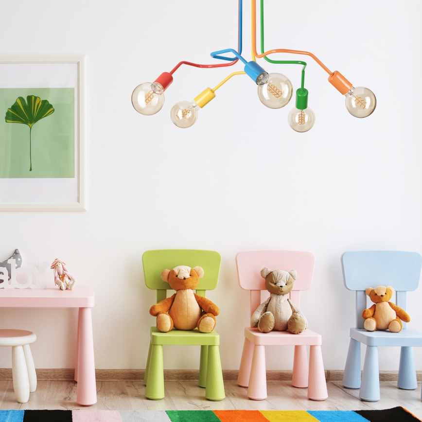 Surface-mounted chandelier MATYLDA 5xE27/60W/230V colorful