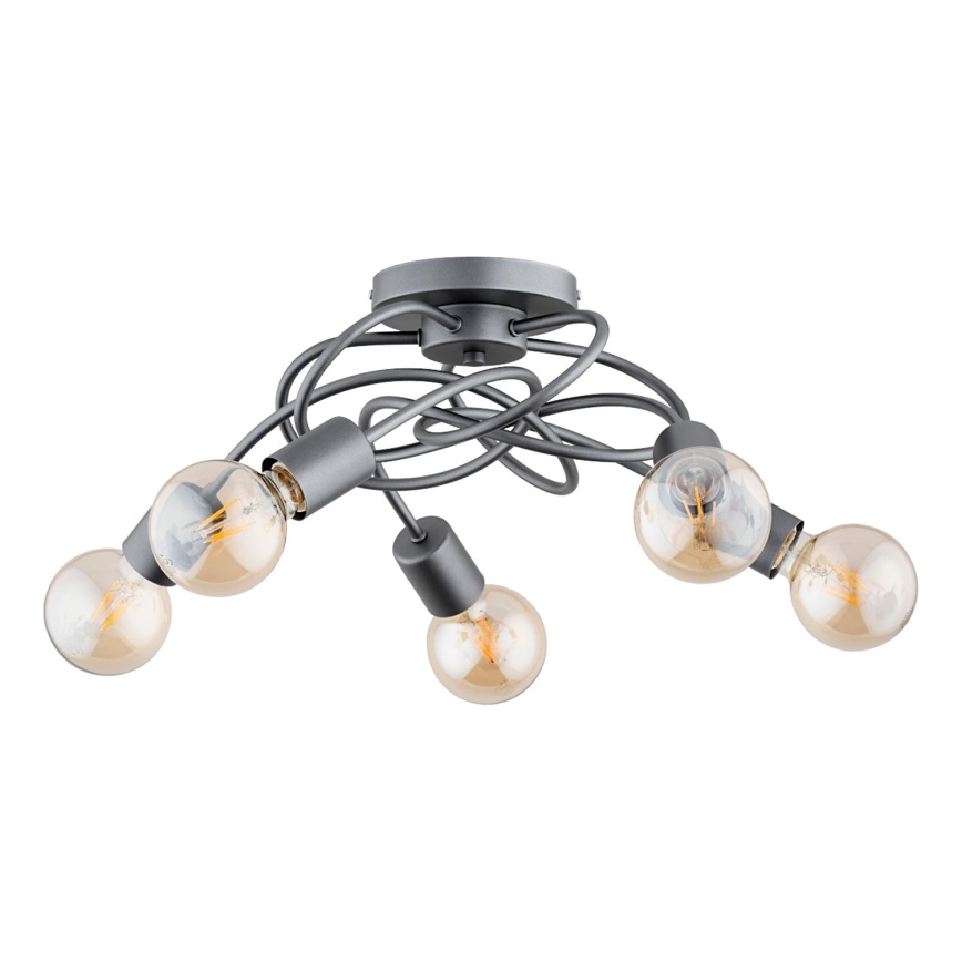 Surface-mounted chandelier MAXIS 5xE27/15W/230V grey