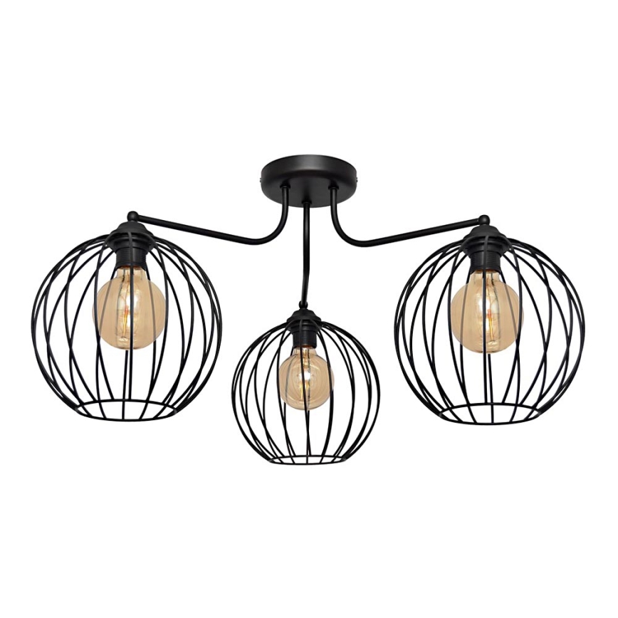 Surface-mounted chandelier MERCURE 3xE27/15W/230V black