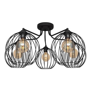 Surface-mounted chandelier MERCURE 5xE27/15W/230V black