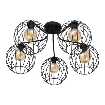 Surface-mounted chandelier MERCURE 5xE27/15W/230V black