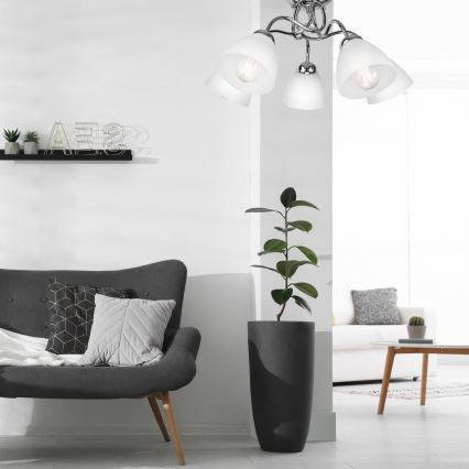 Surface-mounted chandelier MIRANDA 5xE27/60W/230V shiny chrome