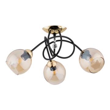 Surface-mounted chandelier MODENA 3xE27/60W/230V black/gold/beige